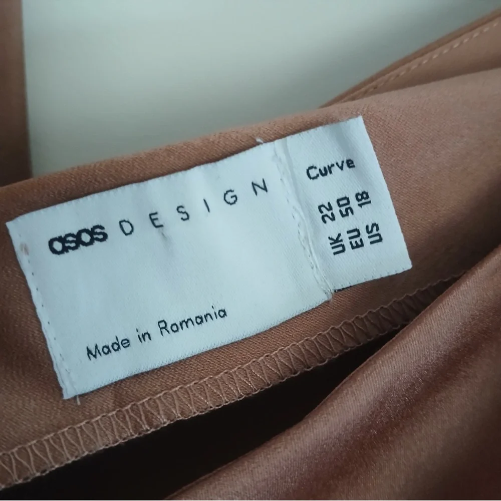 ASOS Curve Brown/nude/mauve Dress - Picture 3 of 3